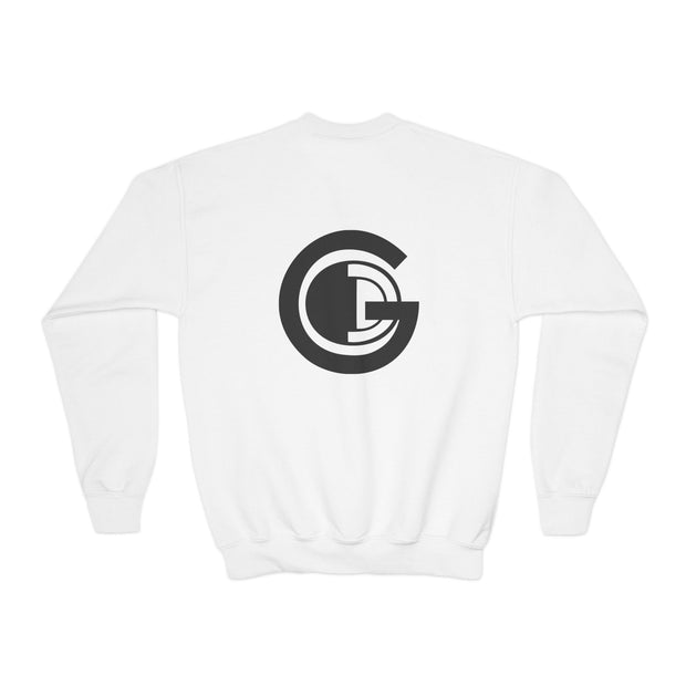 Back to school,Youth Crewneck Sweatshirt with 'ABBA PÈRE' and GOD Design