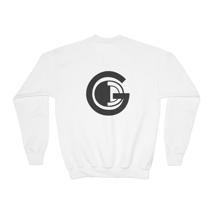 Back to school,Youth Crewneck Sweatshirt with 'ABBA PÈRE' and GOD Design