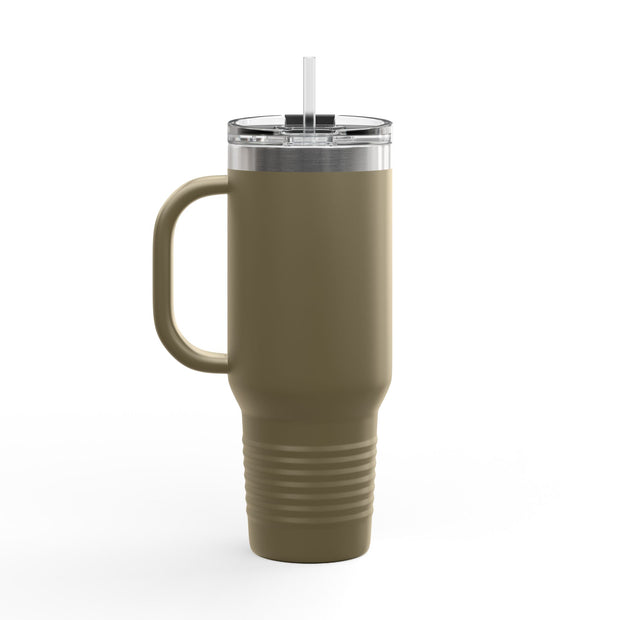 40oz Insulated Travel Mug - Abba Père Christian Graphic, Elegant Design