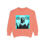 Retro Garment-Dyed Sweatshirt with 'Abba Père' Design