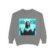 Retro Garment-Dyed Sweatshirt with 'Abba Père' Design
