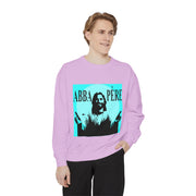 Retro Garment-Dyed Sweatshirt with 'Abba Père' Design