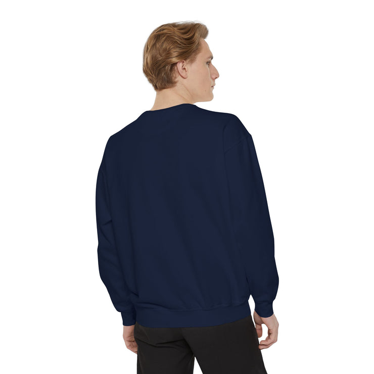 Retro Garment-Dyed Sweatshirt with 'Abba Père' Design
