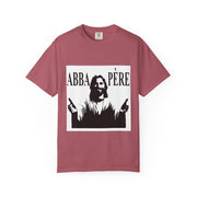 Unisex Garment-Dyed T-shirt with Abba Père Atom Inspired Graphic