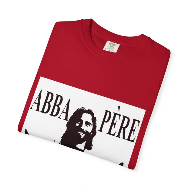 Unisex Garment-Dyed T-shirt with Abba Père Atom Inspired Graphic