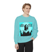 Retro Garment-Dyed Sweatshirt with 'Abba Père' Design