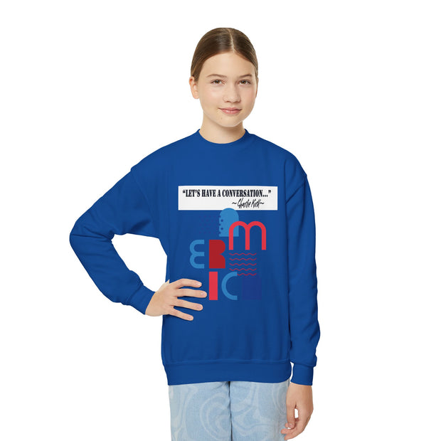 Charlie Kirk- Let's have a conversation-Youth Crewneck Sweatshirt