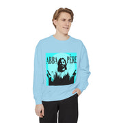 Retro Garment-Dyed Sweatshirt with 'Abba Père' Design