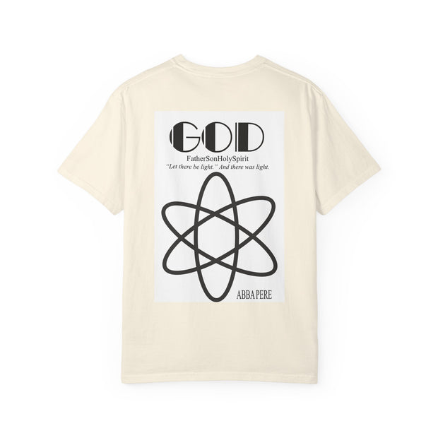 Unisex Garment-Dyed T-shirt with Abba Père Atom Inspired Graphic