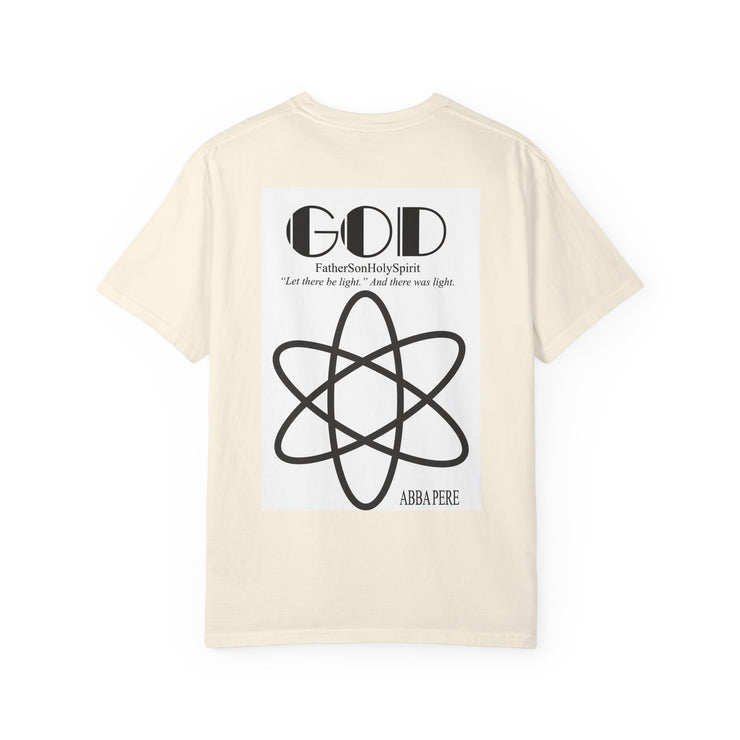 Unisex Garment-Dyed T-shirt with Abba Père Atom Inspired Graphic