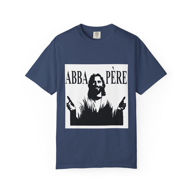 Unisex Garment-Dyed T-shirt with Abba Père Atom Inspired Graphic