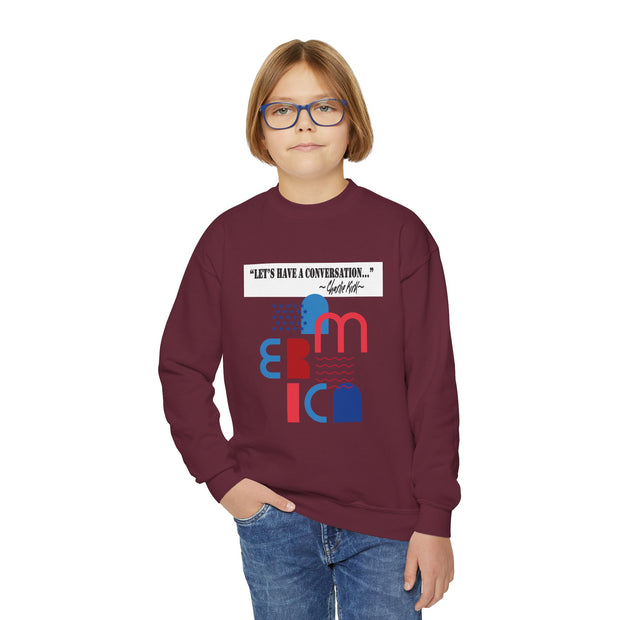 Charlie Kirk- Let's have a conversation-Youth Crewneck Sweatshirt