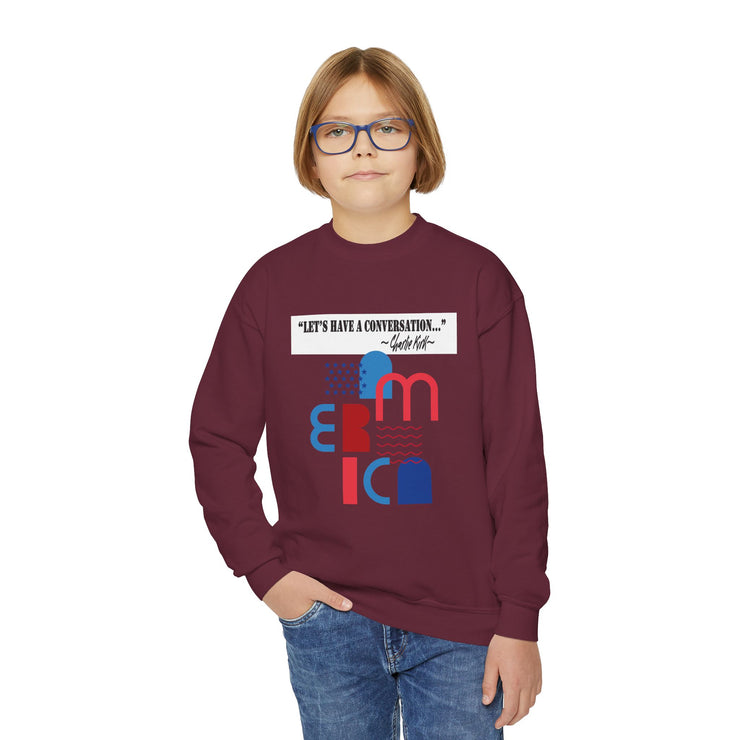 Charlie Kirk- Let's have a conversation-Youth Crewneck Sweatshirt