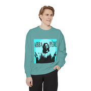 Retro Garment-Dyed Sweatshirt with 'Abba Père' Design