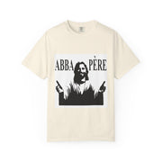 Unisex Garment-Dyed T-shirt with Abba Père Atom Inspired Graphic