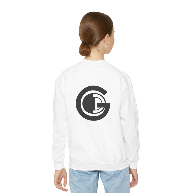 Back to school,Youth Crewneck Sweatshirt with 'ABBA PÈRE' and GOD Design