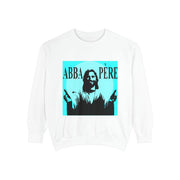 Retro Garment-Dyed Sweatshirt with 'Abba Père' Design