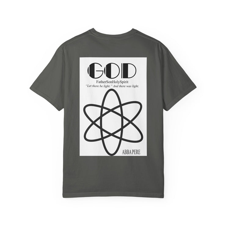 Unisex Garment-Dyed T-shirt with Abba Père Atom Inspired Graphic