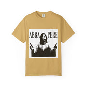 Unisex Garment-Dyed T-shirt with Abba Père Atom Inspired Graphic