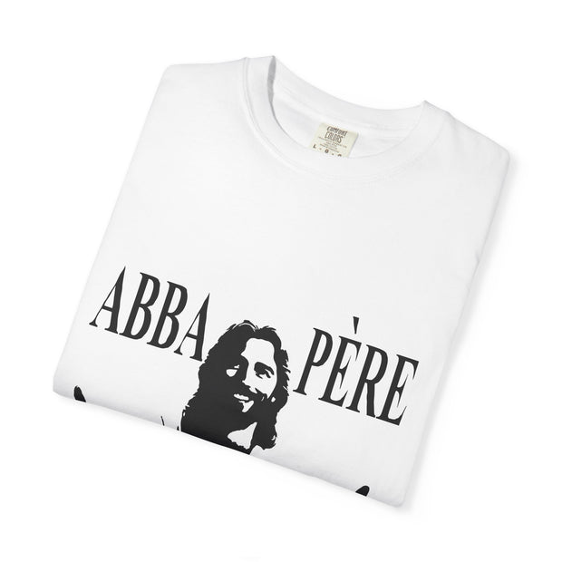 Unisex Garment-Dyed T-shirt with Abba Père Atom Inspired Graphic