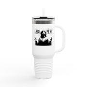 40oz Insulated Travel Mug - Abba Père Christian Graphic, Elegant Design