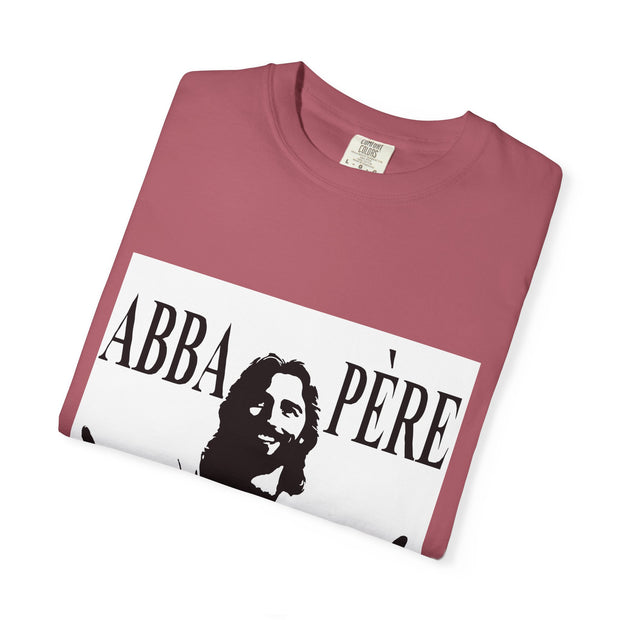 Unisex Garment-Dyed T-shirt with Abba Père Atom Inspired Graphic