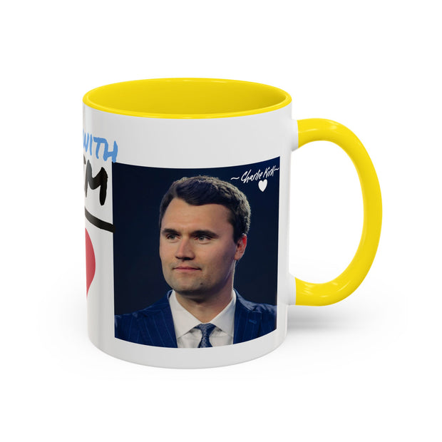Charlie Kirk* Accent Coffee Mug with I'm With Him Design