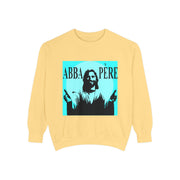 Retro Garment-Dyed Sweatshirt with 'Abba Père' Design