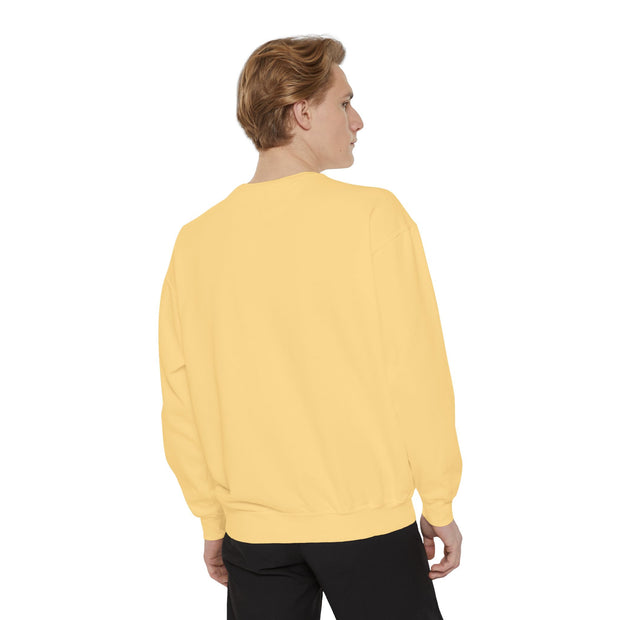 Retro Garment-Dyed Sweatshirt with 'Abba Père' Design