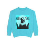 Retro Garment-Dyed Sweatshirt with 'Abba Père' Design