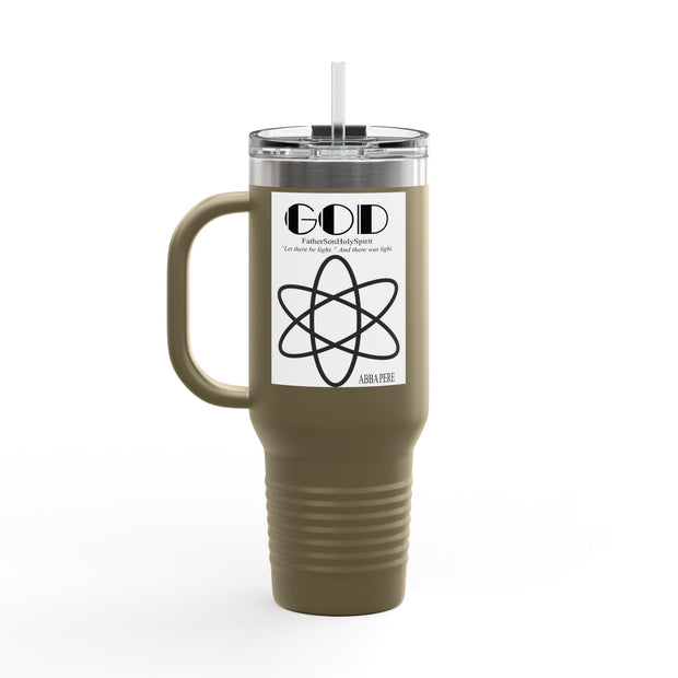 Travel Mug - Lefties, Atom Inspired Graphic, Christian, Abba Père