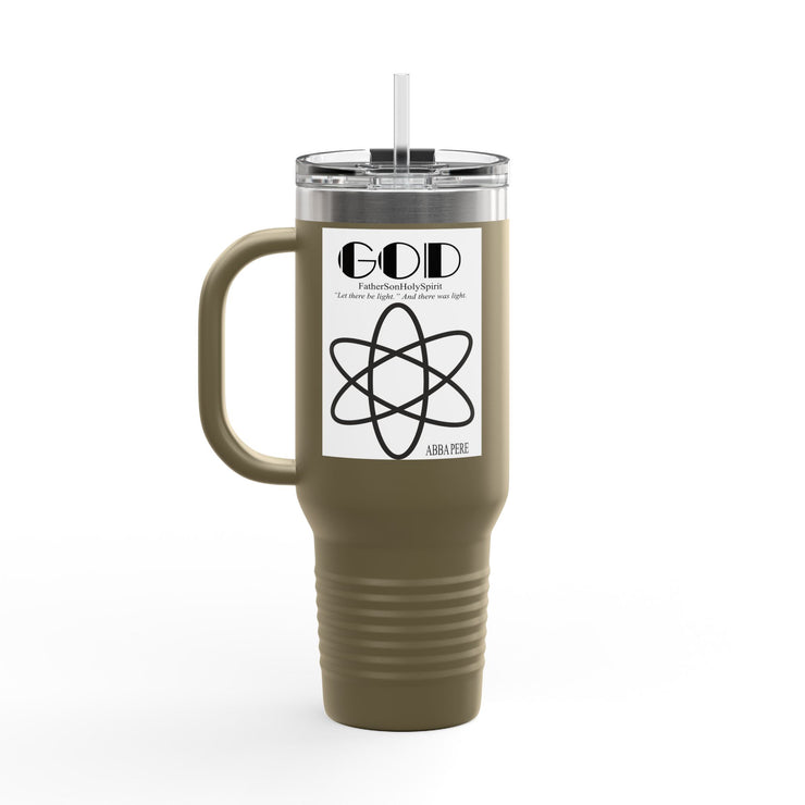 Travel Mug - Lefties, Atom Inspired Graphic, Christian, Abba Père