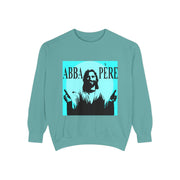 Retro Garment-Dyed Sweatshirt with 'Abba Père' Design