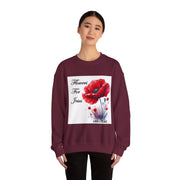 Cozy Faith-Inspired Floral Sweatshirt