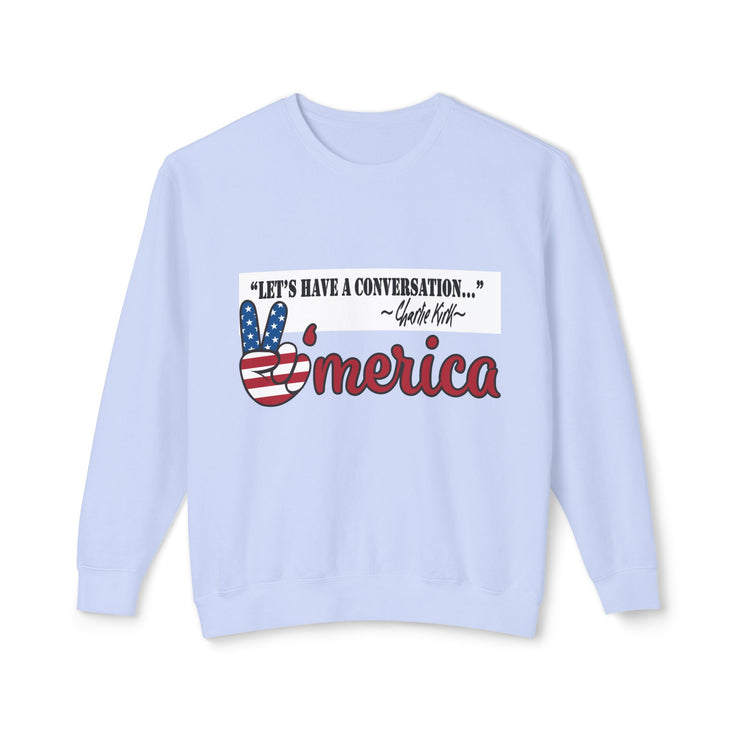 Charlie Kirk-Lightweight unisex Crewneck Sweatshirt