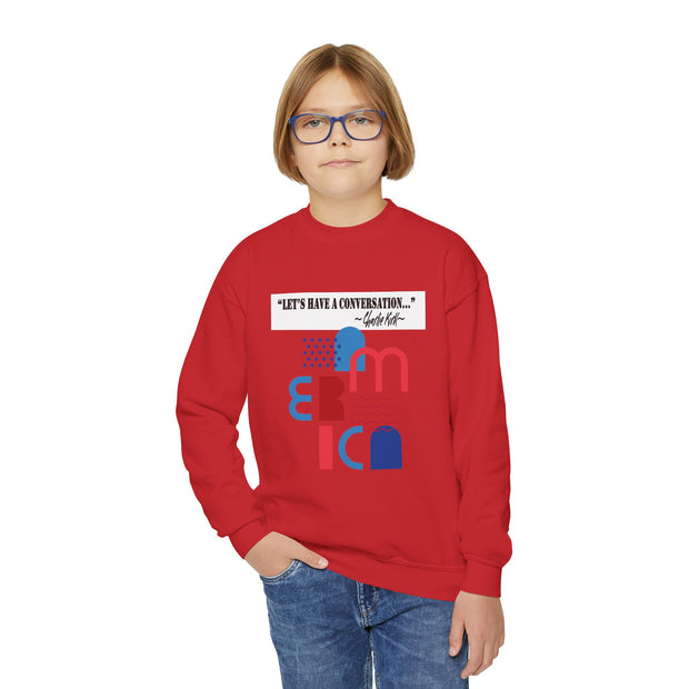 Charlie Kirk- Let's have a conversation-Youth Crewneck Sweatshirt