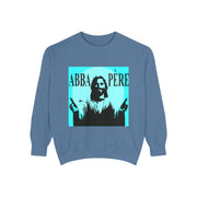 Retro Garment-Dyed Sweatshirt with 'Abba Père' Design