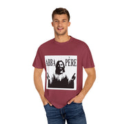 Unisex Garment-Dyed T-shirt with Abba Père Atom Inspired Graphic