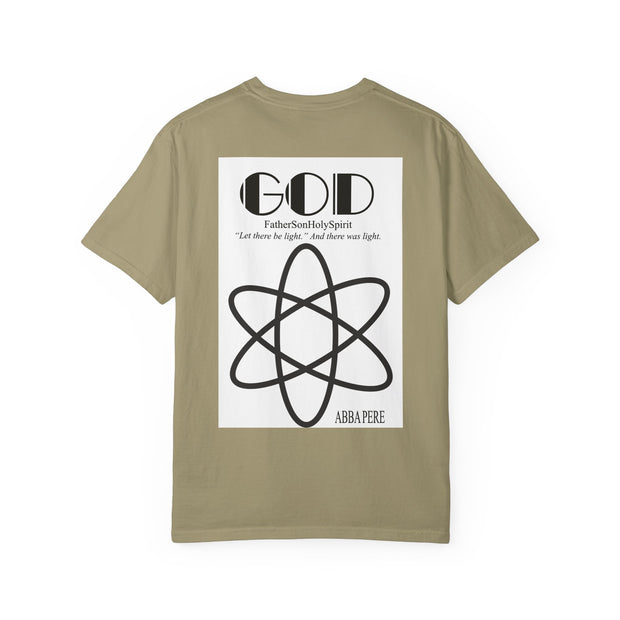 Unisex Garment-Dyed T-shirt with Abba Père Atom Inspired Graphic