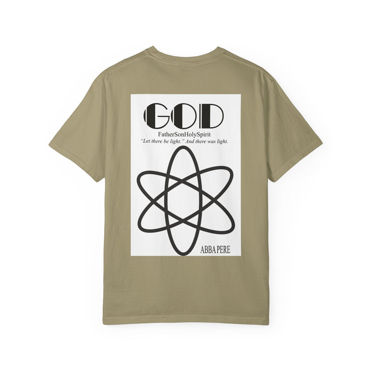 Unisex Garment-Dyed T-shirt with Abba Père Atom Inspired Graphic