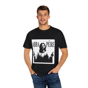 Unisex Garment-Dyed T-shirt with Abba Père Atom Inspired Graphic