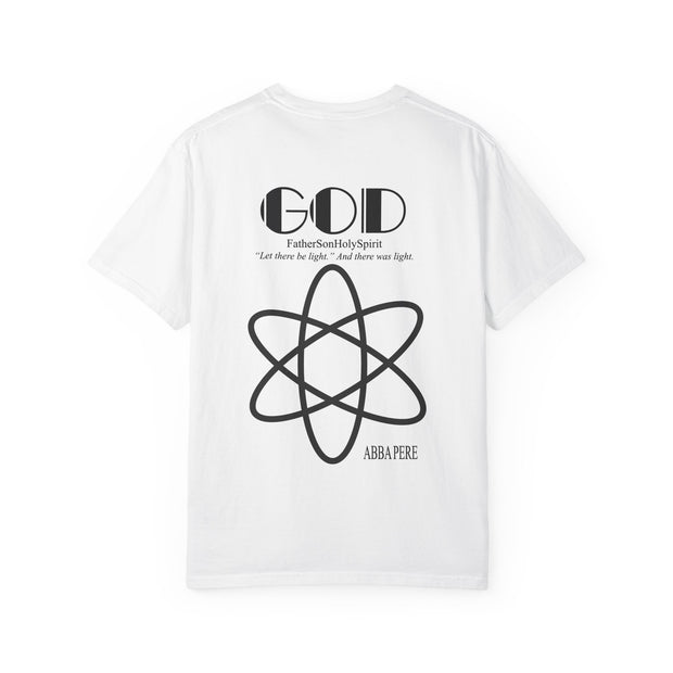 Unisex Garment-Dyed T-shirt with Abba Père Atom Inspired Graphic