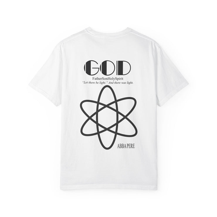 Unisex Garment-Dyed T-shirt with Abba Père Atom Inspired Graphic