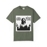 Unisex Garment-Dyed T-shirt with Abba Père Atom Inspired Graphic