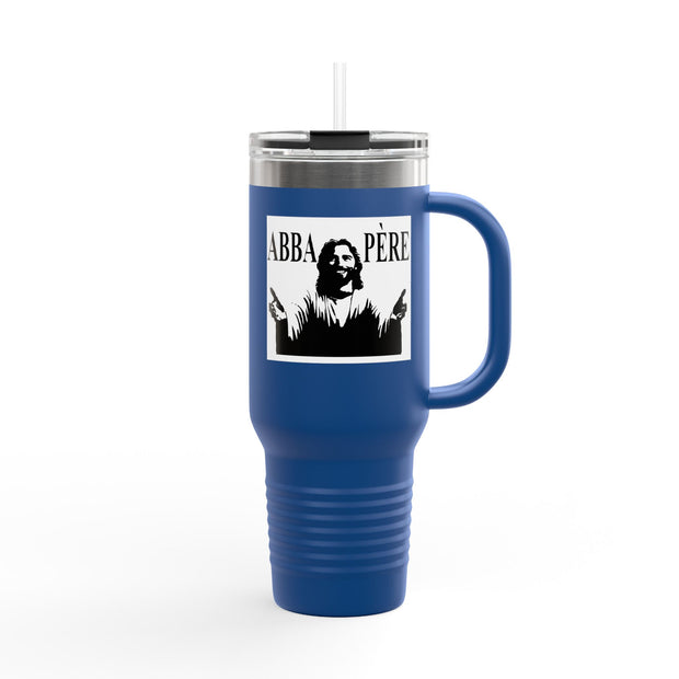 40oz Insulated Travel Mug - Abba Père Christian Graphic, Elegant Design