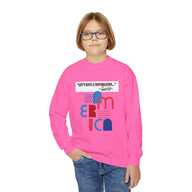 Charlie Kirk- Let's have a conversation-Youth Crewneck Sweatshirt