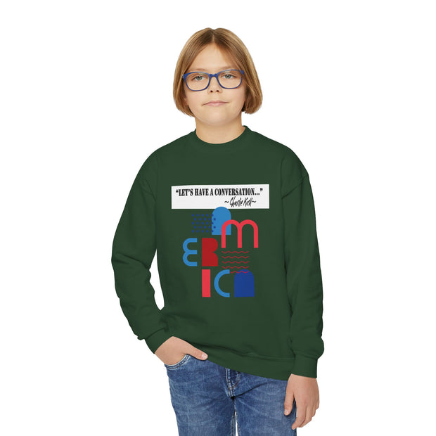 Charlie Kirk- Let's have a conversation-Youth Crewneck Sweatshirt