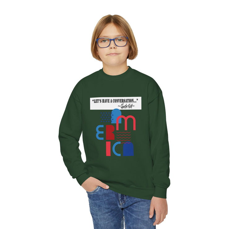 Charlie Kirk- Let's have a conversation-Youth Crewneck Sweatshirt