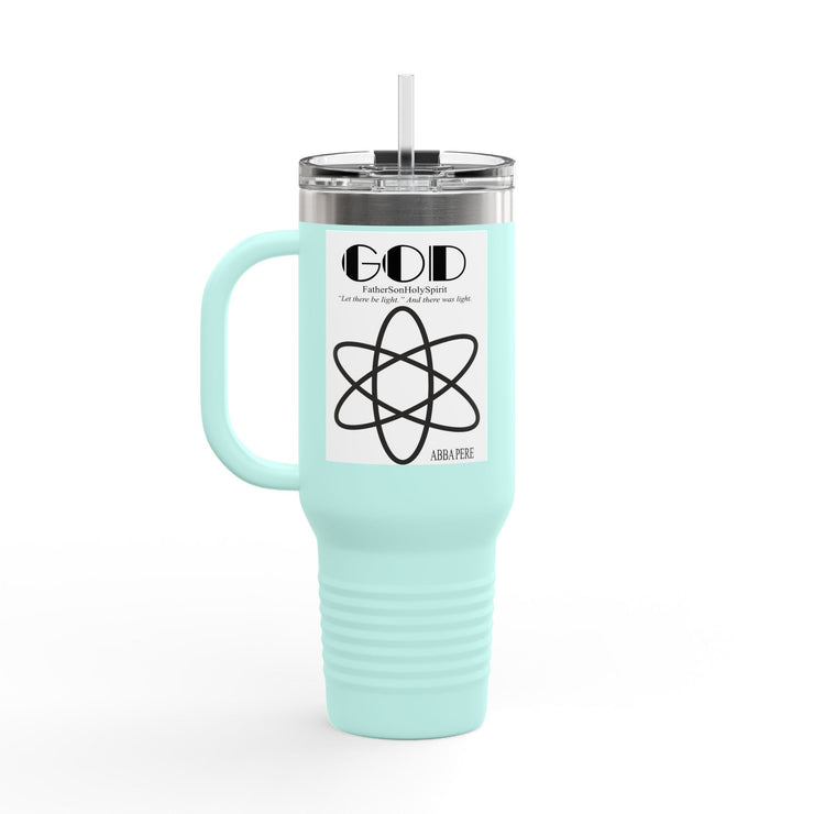 Travel Mug - Lefties, Atom Inspired Graphic, Christian, Abba Père