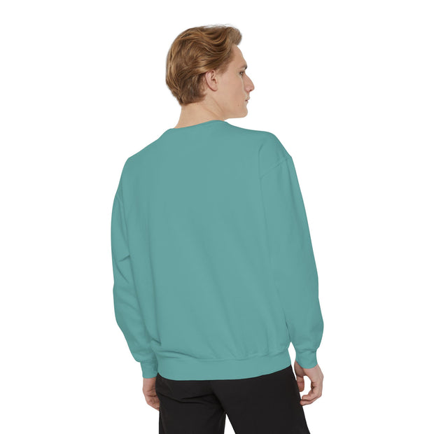 Retro Garment-Dyed Sweatshirt with 'Abba Père' Design